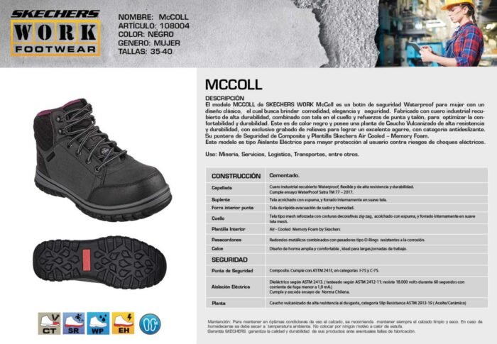 Skechers Botín Mujer Seguridad Mccoll - Imagen 5
