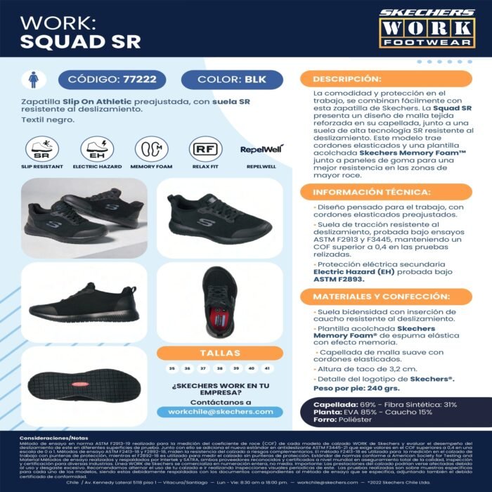 Skechers Zapatilla Mujer Ocupacional Squad Sr - Imagen 5